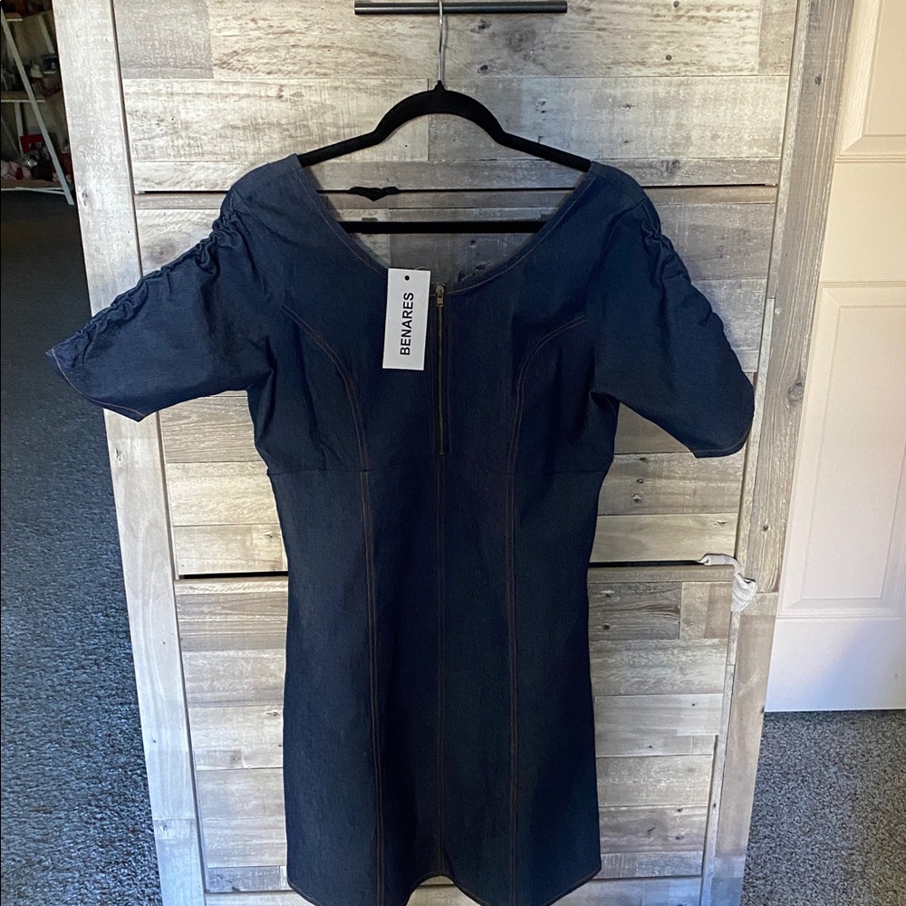 Edna Paris Navy Midi Dress